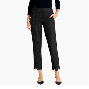 J.CREW Easy Pant in Black Lace - SIZE 0